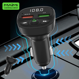 Chargeur de voiture rapide Maimi 18W avec émetteur FM, double lecteur USB MP3, prise en charge de la lecture de musique sur <span class=keywords><strong>carte</strong></span> TF et clé USB, appels mains libres - Product Image 1