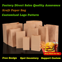 Sac de courses en papier kraft à fond carré, personnalisable avec logo imprimable, résistant à l'huile, pour pâtisserie, emballage à emporter et rangement