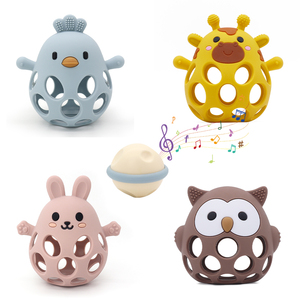 Mordedor de Silicona con Forma de Animal, Libre de BPA, Personalizado, Sonajero Sensorial para Bebés, Juguete para la Dentición, Masajeador de Molares para Bebés - Product Image 1