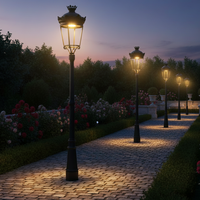 Lampadaire LED décoratif urbain FAROL FERNANDINO en aluminium, indice de protection IP66, alimentation CA, finition noire