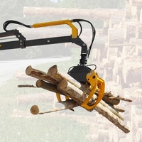 Grue à grappin télescopique multifonctionnelle pour bois avec pompe, alimentée à l'essence/électrique/diesel, chargeur de grumes Mannick