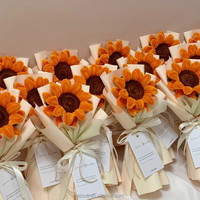 Élégant bouquet de tournesols faits main en fil de chenille, fleurs artificielles, cadeau pour Maman, anniversaire, amie, fête des Mères