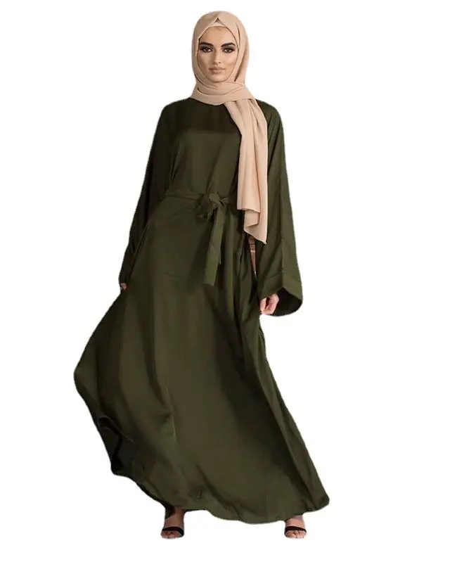 Abaya Dubai Turquía Color sólido Nida tela 2023 Simple modesto Kaftan ropa islámica Abaya vestidos musulmanes lisos para mujeres
