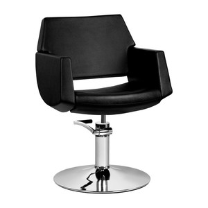 GABBIANO Santiago Styling sedia per parrucchieri nero reclinabile in pelle sintetica salone mobili per barbieri - Product Image 1