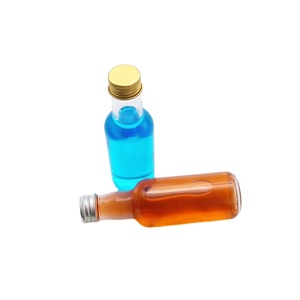 Mini mignon rond 50ml hautement blanc verre spiritueux vin bouteille d'alcool avec couvercle en aluminium - Product Image 3