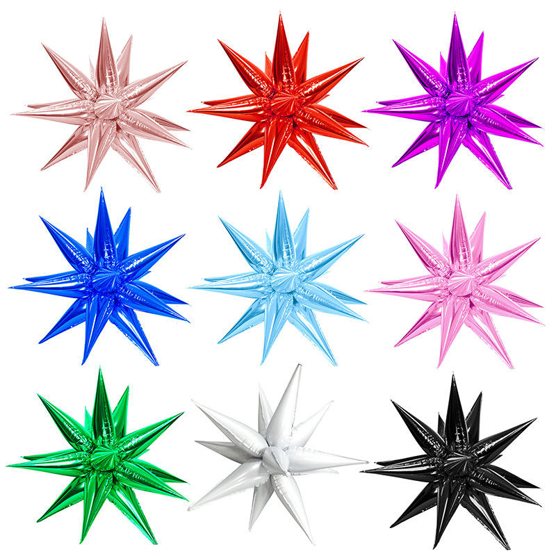 Nicro Wholesale Price 26inch DIY Multi Colors Exploding Star Balloons Photo Prop Party Decoration Large 3D Aluminum Foil Balloon