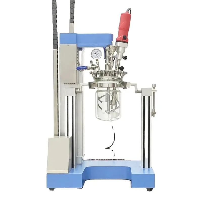 Небольшой лабораторный 5L Электрический подъемный стеклянный цилиндр майонезная вакуумная эмульгирующая машина,