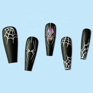 24 <span class=keywords><strong>Uñas</strong></span> Postizas de Ballet Largas con <span class=keywords><strong>Diseños</strong></span> de <span class=keywords><strong>Halloween</strong></span>, <span class=keywords><strong>Uñas</strong></span> Postizas de Araña Oscura para Usar, <span class=keywords><strong>Uñas</strong></span> Postizas de Cobertura Completa, Puntas de Manicura - Product Image 5