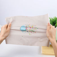Sac en polyéthylène transparent givré à fermeture éclair personnalisé avec logo, biodégradable, antistatique, double face, 160 microns, pour chaussettes et chaussures