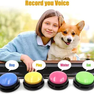 Kişiselleştirilmiş ses Buzzers kaydedilebilir cevap Buzzers iletişim köpek eğitimi için düğme köpekler düğme konuşurken