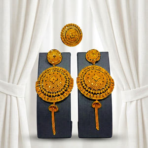 Everton Jewellery Women's 24K Gold Plated Vintage Tassel <b>Earrings</b> Necklace Set Wedding Jewelry Alloy Fashion Set - Product Image 1