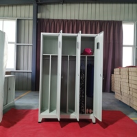 Armoire en acier à 3 portes personnalisable avec structure KD, tringle à vêtements, serrure à clé, casier de gym, armoire de rangement scolaire