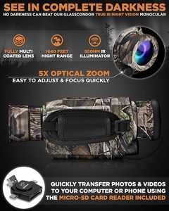 Tầm nhìn ban đêm kỹ thuật số bằng một mắt cho bóng tối 100%-du lịch hồng ngoại bằng một mắt, thiết bị gián điệp công nghệ cao IR để săn bắn - Product Image 3