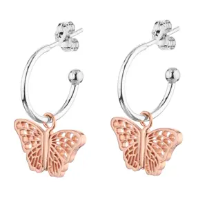 925 Sterling Silver Jewelry Gold Plated Earrings Butterfly Earrings Hoop Earring Women Jewelry Gold Filled Jewelry