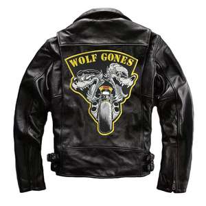 オートバイバイカーベストバックパッチウルフ刺Embroideredパッチ - Product Image 5