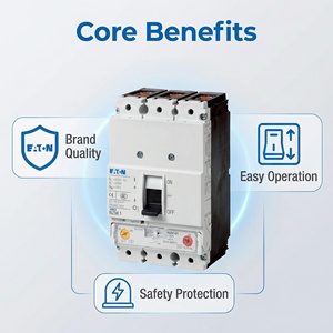Disjoncteur à boîtier moulé (MCCB) tripolaire à déclenchement thermique/magnétique réglable, haute capacité de coupure, protection contre les surcharges/courts-circuits - Product Image 6