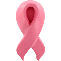 Ballon anti-stress en PU rose en forme de ruban pour la sensibilisation au cancer du sein, vente en gros promotionnelle