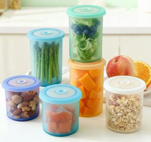Contenants de stockage alimentaire en silicone personnalisés de 600 ml avec couvercles, boîte à lunch réutilisable empilable - Product Image 1