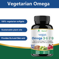 Complément Alimentaire Végétal Végétalien en Gélules Souples Oméga 3 Oméga 6 Oméga 7 Oméga 9 Olive Borage Non-OGM pour la Nutrition Oculaire et Cognitive
