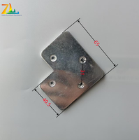 Connecteur d'angle droit moderne en fer 40,5x65mm, conception à 4 trous, montage facile, durable, pour cuisine et extérieur, Zelin