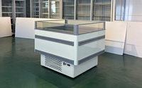 Congélateur vitrine à grande capacité avec porte en verre, pour supermarché, commercial, coffre réfrigéré, contrôle numérique de la température par air