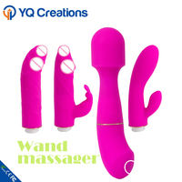 Super puissant, 4 têtes interchangeables, mignon, vibromasseur pour femmes, jouet sexuel pour adultes, baguette de massage vibrante pour adultes