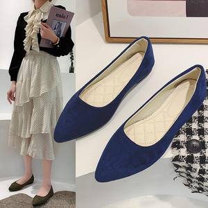 Chaussures de Travail Plates à Bout Pointu et Bouche Peu Profonde pour Femme, Collection Printemps-Été 2023, Nouveauté en Daim, Grande Taille pour l'Exportation - Product Image 4