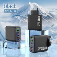 Charger Dinding Tipe C 240W EU US UK, Pengisian Cepat QC3.0 PD, Pengisi Daya Cepat Ponsel 240W, Adaptor Daya USB-C