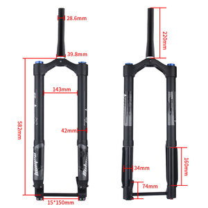 Fourche avant de vélo de montagne Bolany, 150x15 mm, axe traversant, suspension pneumatique, fourche inversée, 26-29 pouces, alliage d'aluminium - Product Image 2