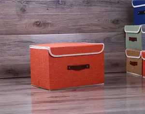 Foldable Kids Cloth Fabric Storage Chest Bins Cubes Organizer Collapsible Large Toy Storage Box & Bins with Lid