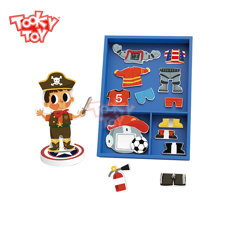 Образовательная деревянная игра магнитное платье головоломка коробка-мальчик