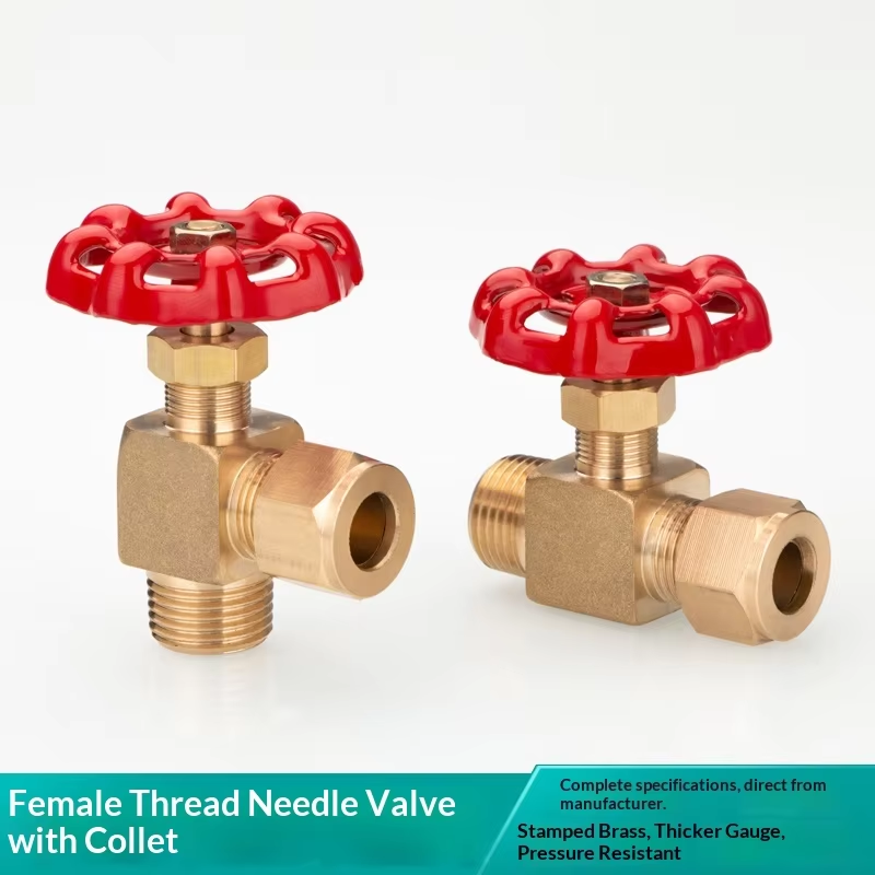 Thickened Brass Compression Needle Valve Straight