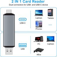 Lector de Tarjetas SD SYONG Pequeño con Doble Cabezal USB C y USB A, USB 3.0 de 5 Gbps, 5 en 1, Compatible con MacBook Tipo C, Teléfonos y Hub USB