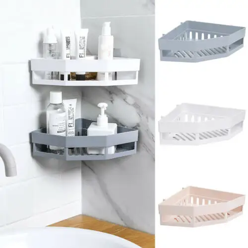 UP-Shampoo Holder Hot Bathroom Corner Shelves Kitchen Storage Rack Mess Shower Organizer Wall Holder Space Saver Household Items