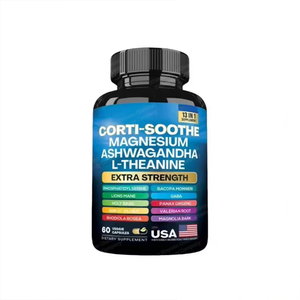 Toptan Corti-soothe Magnezyum Aşvaganda L-Teanin Kapsülleri Yetişkin Kullanımı İçin - Bağışıklık ve Uyku Desteği - Product Image 1