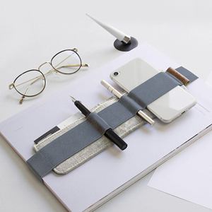 Organisateur de technologie portable fin, étui à crayons élastique, attachable à un ordinateur portable et à un carnet, pour le bureau, l'école, les voyages, pochette à stylos personnalisable - Product Image 4