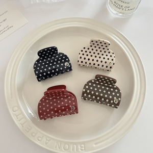 Korean Retro Polka Dot Shark Hair Claw Mini Half Up Hair Clip Custom Color Pattern Size <b>Material</b> Hair Accessories - Product Image 1