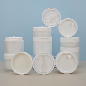 Vente en gros de pots en plastique PP élégants de 50g, 100g, 120g, 150g, contenants pour crème cosmétique givrés avec cuillère, pots pour tampons de coton avec pince - Product Image 6