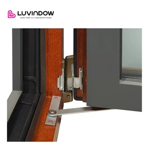 Fenêtres à guillotine en <span class=keywords><strong>bois</strong></span> de chêne rouge Luvindow de marque supérieure Fenêtres modernes à impact d'ouragan - Product Image 5