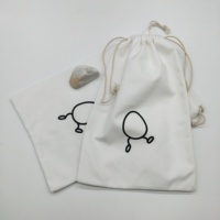Sac à cordon en coton imprimé sur mesure, pochette en toile avec logo imprimé pour l'emballage de bijoux