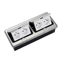 Toma de Corriente de Piso Europea OEM, Acero Inoxidable, Impermeable, Tipo Emergente Oculto, Caja de Toma de Corriente con Conexión a Tierra Estándar