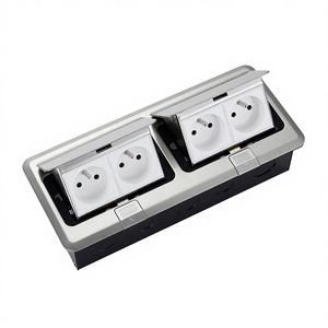 Toma de Corriente de Piso Europea OEM, Acero Inoxidable, Impermeable, Tipo Emergente Oculto, Caja de Toma de Corriente con Conexión a Tierra Estándar - Product Image 1