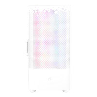 Boîtier PC de jeu ABKO G21M WH M-ATX à haut débit d'air avec 2 ventilateurs RGB de 140 mm + 1 ventilateur RGB de 120 mm, USB 3.0, verre trempé, acier