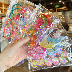 Elegante colore della caramella doppia palla elastica per capelli corda 10 pz/borsa per bambini alla moda decorazione dei capelli delle ragazze stile carino fascia - Product Image 4