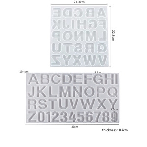 DLD Formas de Resina de Silicone DIY para Letras e Alfabeto com Resina Epóxi e Resina UV para Artesanato - Product Image 1