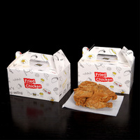 Boîte d'emballage de poulet frit de restauration rapide personnalisée à emporter jetable à emporter déjeuner burger frire boîte de poulet récipient alimentaire en papier