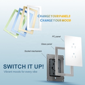 118H loạt mô hình mới đôi 3 cực ổ cắm với PC và Tempered Glass bảng điều chỉnh cho Nam Mỹ thị trường treo tường ổ cắm - Product Image 3