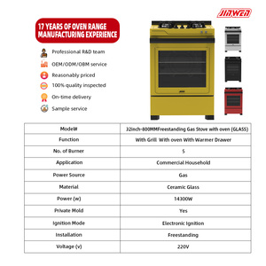 عرض ساخن: موقد غاز منزلي سيراميك 32 بوصة (80 سم) للطهي بالغاز والكهرباء، موقد مستقل يعمل بالبروبان للاستخدام المنزلي مع أفران 5 - Product Image 2