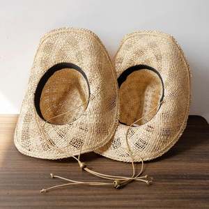 Sombrero de Vaquero Occidental de Rafia Natural de Lujo Personalizado para Hombre y Mujer, de Múltiples Tallas, con Cuerda Antiviento, Ideal para Viajes de Verano y Protección Solar - Product Image 2