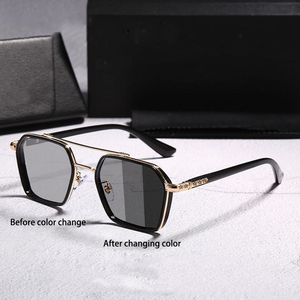 Fashionable retro metal photochromic sunglasses for men and women fishing <b>driving</b> tourism photochromic <b>glasses</b> - Product Image 4